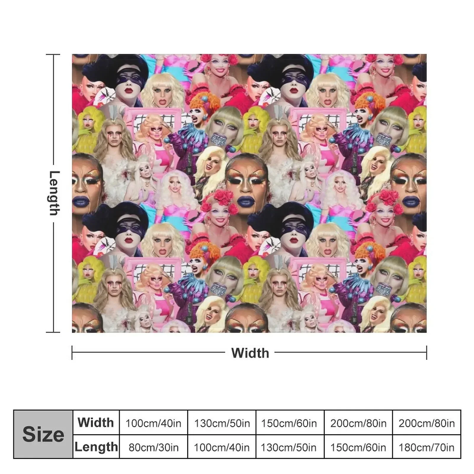 rupaul drag race collage Throw Blanket Weighted decorative Luxury Camping Blankets