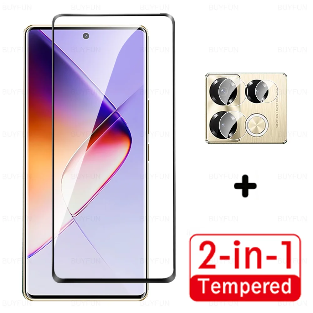 2in1 Gebogen Gehard Glas Voor Infinix Noot 40 Pro 5G Camera Schermbeschermer Infinx Infini Note40 Pro + 40pro Plus Note40pro 4G