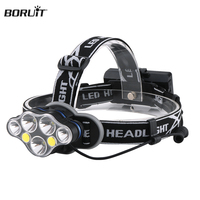 BORUiT LED Headlamp Power Light Outdoor Fishing Head Flashlight Portable Lighting Camping Searchlight Headlight