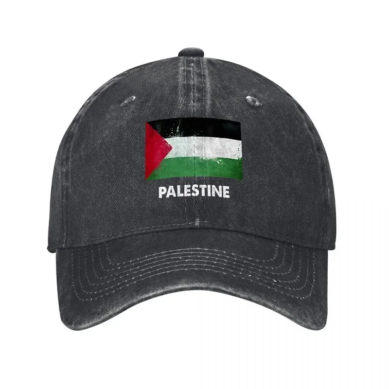 Palestine Flag Baseball Cap Distressed Washed Cotton Adjustable Casual Sun Hat for Unisex