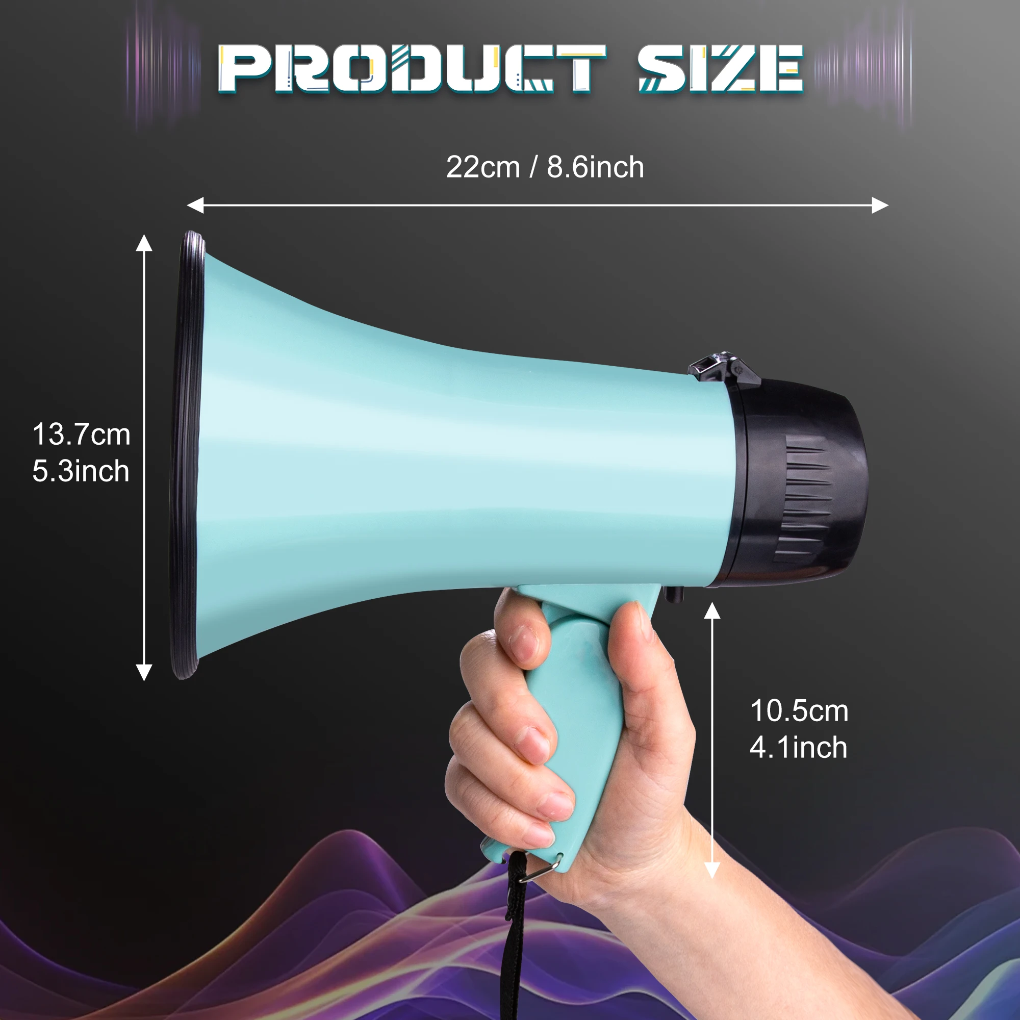 20W Megaphone Bullhorn, Portable Megaphone with Volume Control for Indoor and Outdoor Activities, Siren & 240s Recording
