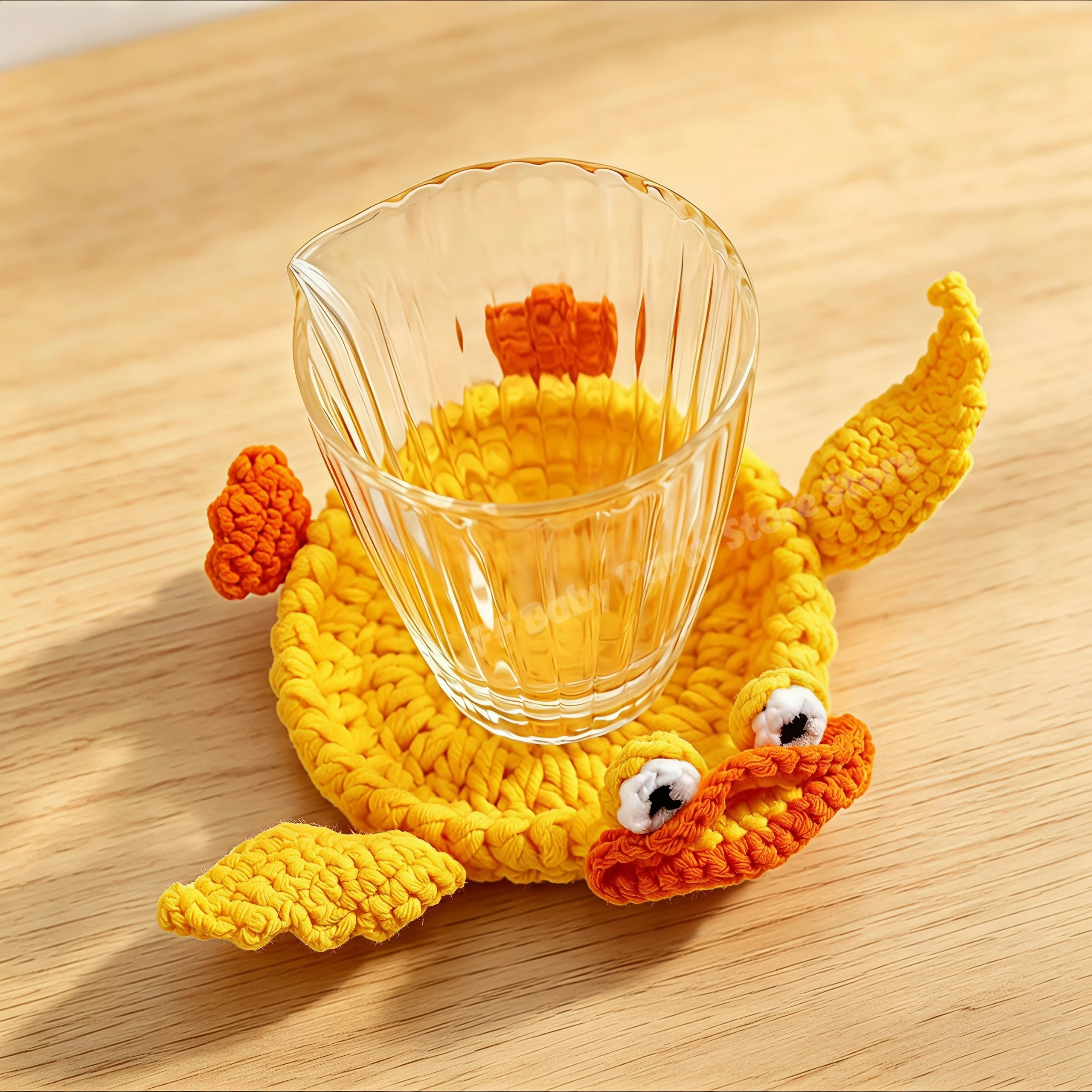 Funny Gift Creative Crochet Lizard Coaster Handmade 3D DIY Animal Cup Coaster Amigurumi Animal Cup Mat Desk Decoration Gifts