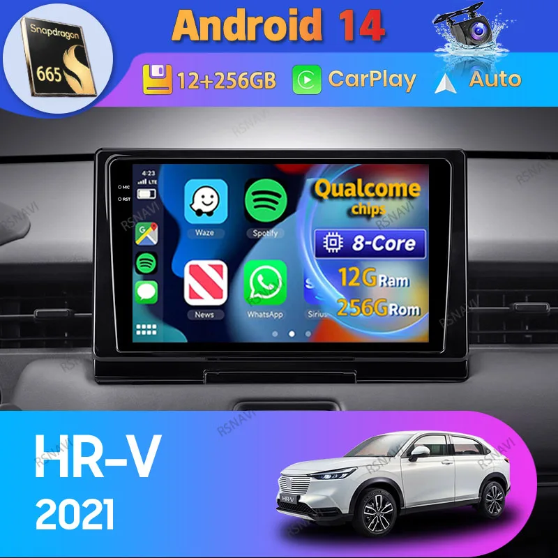 

Android 14 Carplay Auto For Honda HR-V RV RZ 2021 Car Radio 360 Camera GPS Navigation WIFI+4G Video Player Stereo Head Unit 2Din