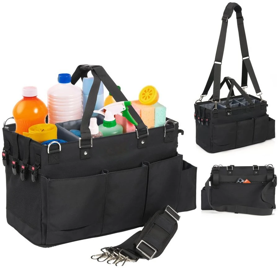 

Multiuse Cleaning Caddy w Waist amp Shoulder Strap 9 Pockets Tote Bag for Housekeeping Gardening Fishing Bathroom Organizer Adju