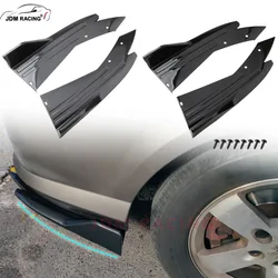 Pair Universal Car Rear Bumper Spoiler Lip Carbon Fiber Wing Trim Protection Anti-crash Diffuser Side Skirt Wrap Angle Splitter