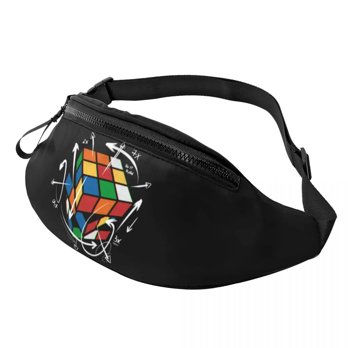 

Cool Rubix Rubiks Cube Math Formula Fanny Pack for Travel Hiking Women Men Geek Magic Gift Crossbody Waist Bag Phone Money Pouch