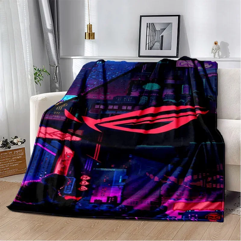 Soft and Warm Flannel Throw Blanket with Republic of Gamers Design – Customizable for Camping, Picnic, noon break,sheet,gift a21