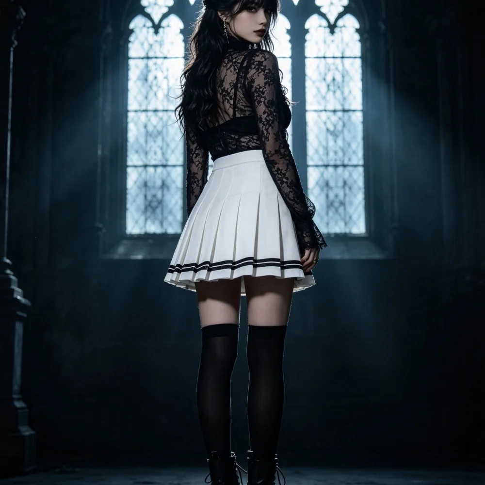 Kawaii Harajuku Preppy Sailor Skirt for Women High Waist Pleated A-line Lolita School Uniform Style Trendy Skirt