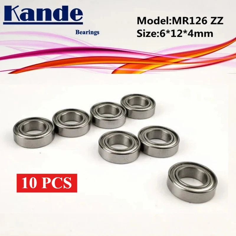 Kande 10pcs Bearings  MR126ZZ / 10pcs MR126 2RS  6x12x4mm  MR126 ZZ MR1262RS MR126  Miniature Ball Bearing