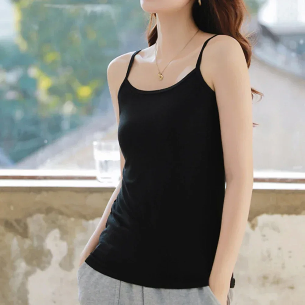 

Casual Spaghetti Strap Sleeveless Summer Top Round Neck Design Various Colors Offered Versatile Wear Comfortable Fit