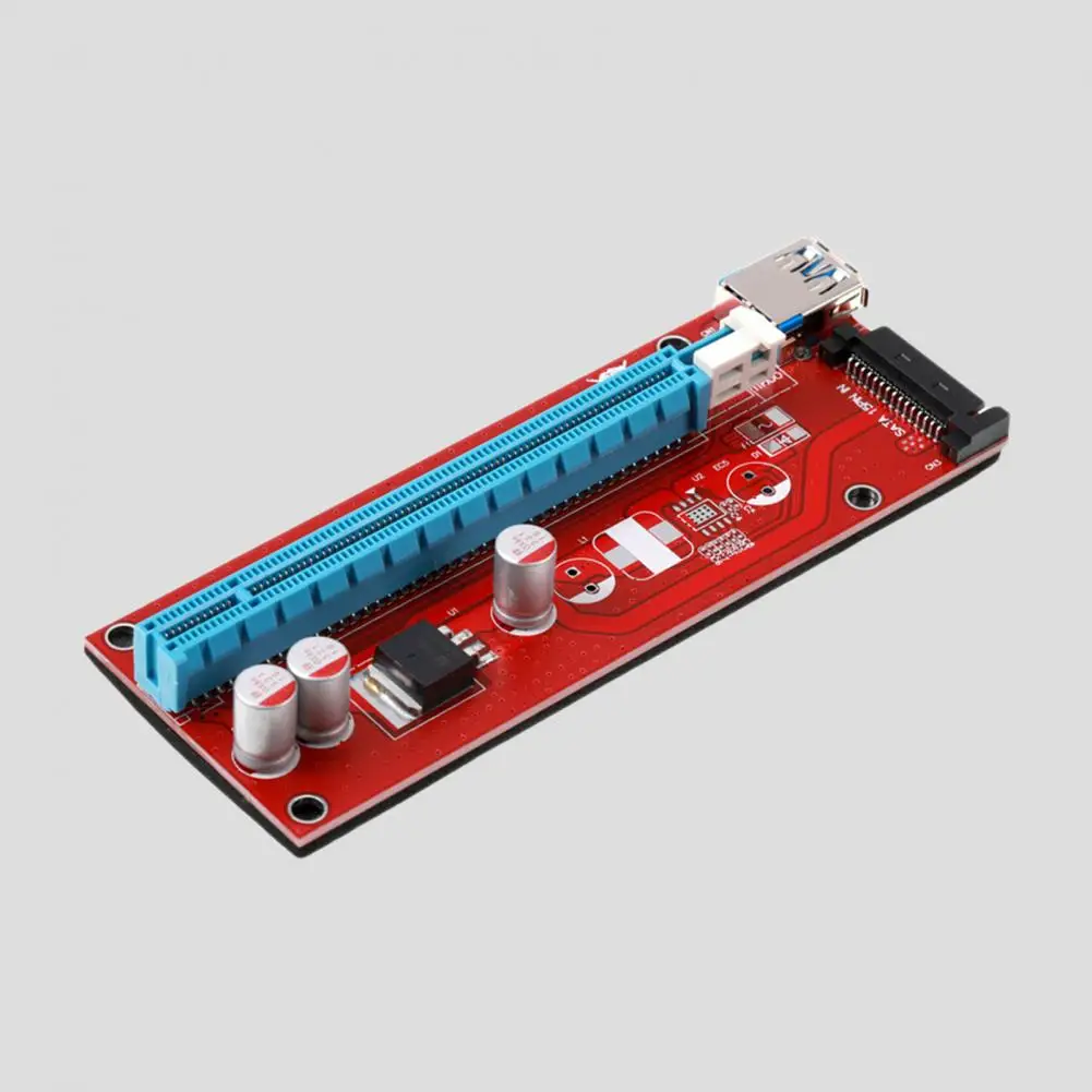Ver 007S PCI-E بطاقة الناهض سرعة عالية مضادة للتدخل مستقرة امدادات الطاقة التدريع PCI-E 1X إلى 16X SATA موسع الناهض محول