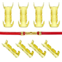 30/50/100pcs 453u Type 0.3-1.5mm2 Terminal Connector Dual Interface Terminal Electronic High Precision Yellow Copper