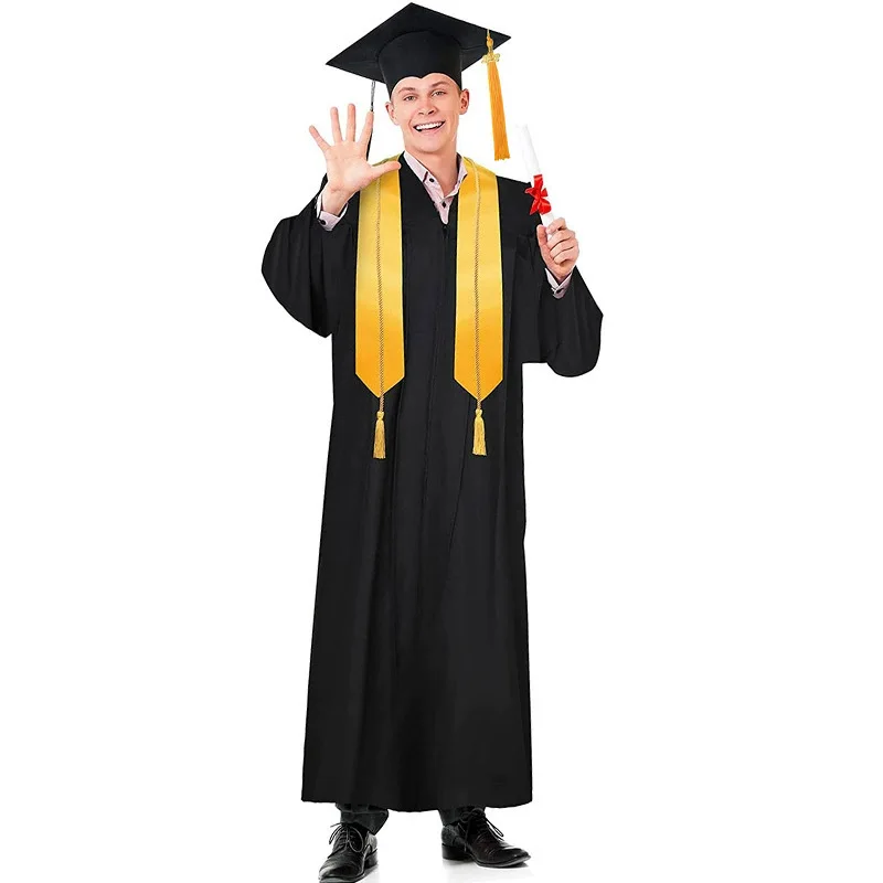 1pc 남여 성인 일반 캠퍼스 학사복 졸업 모자 가운 학사복 고등학교 대학 학사 술 명예 코드