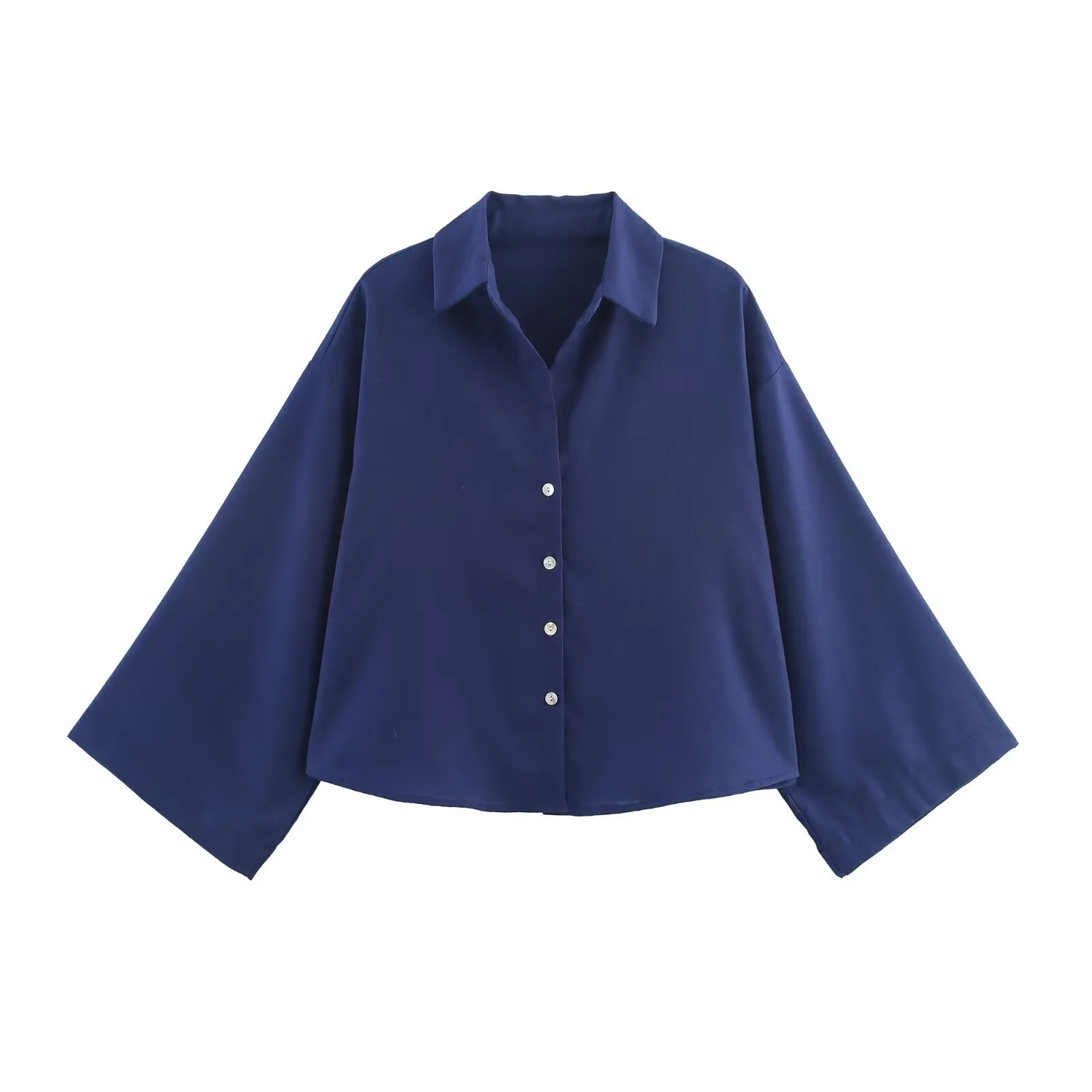 

Withered 2026 Autumn New European And American Women's Linen Blended Collar Shirt Mid Waist Casual Pants Set