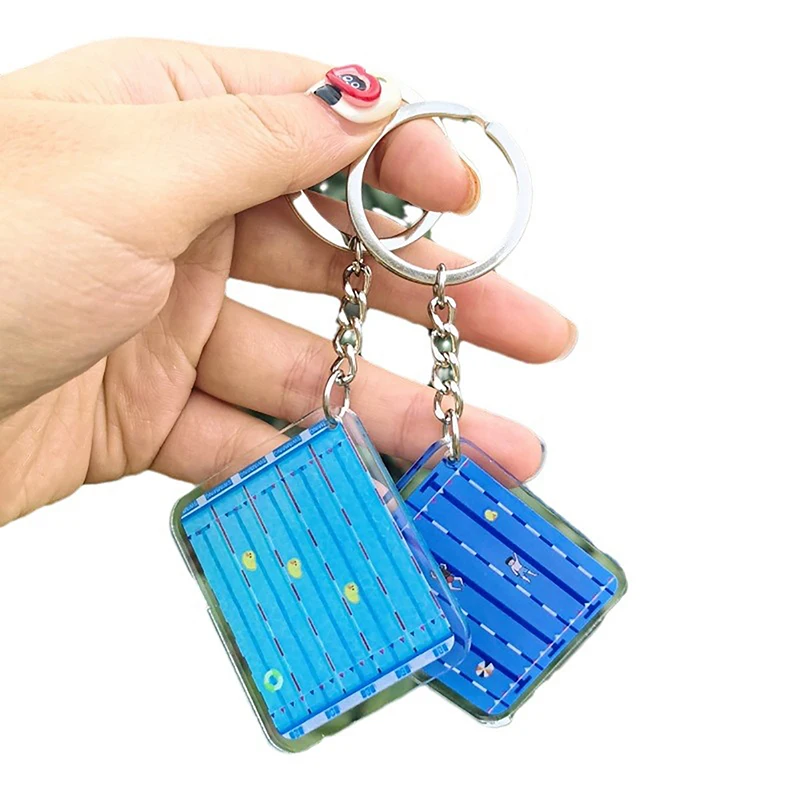 1pcs Swimming Pool Keychain Souvenir Mini Tennis Pendant Swimming Three-dimensional Acrylic Keychain