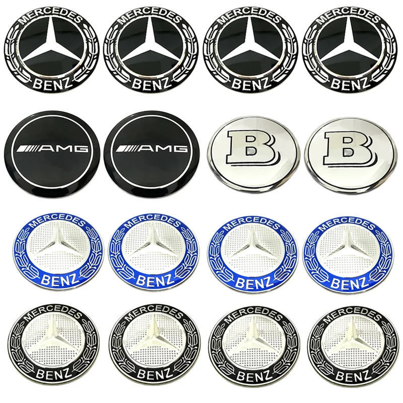 4pcs 56mm 65mm For Car Wheel Center Hub Caps Sticker W213 W210 W164 A180 A200 B180 B200 W202 W220 E200 Badge Logo Emblem Decal