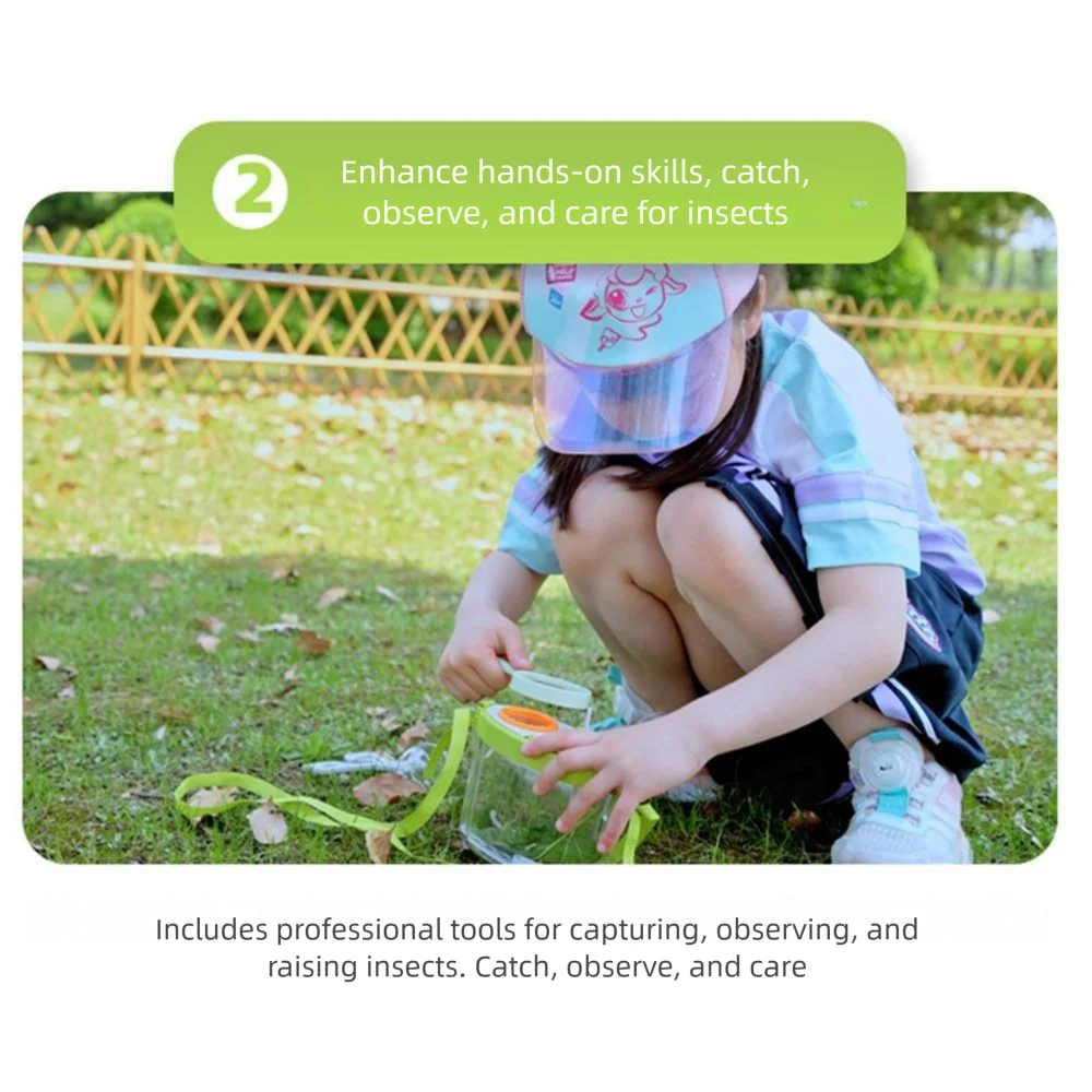 

5X Magnifying Glass Insect Observation Box Kit Breathable Adjustable Straps Reptile Observing Container Anti-escape Removable