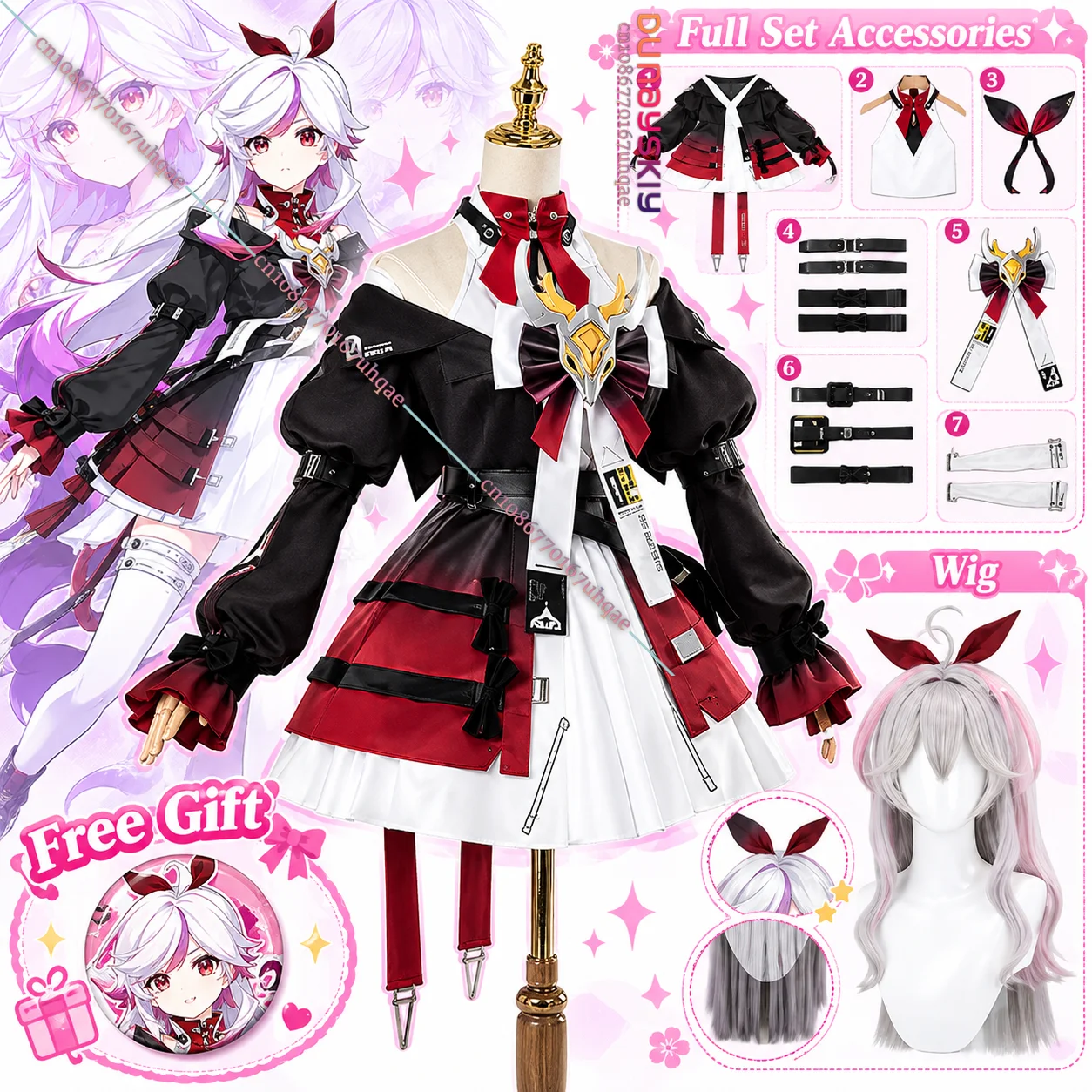 Strinova Strinova Nora‌ Cosplay Costume Anime Game Character Nora‌ Wig Woman Lolita Outfit Fullset Halloween Carnival Theme Party DressUp - Aliexpress Deal