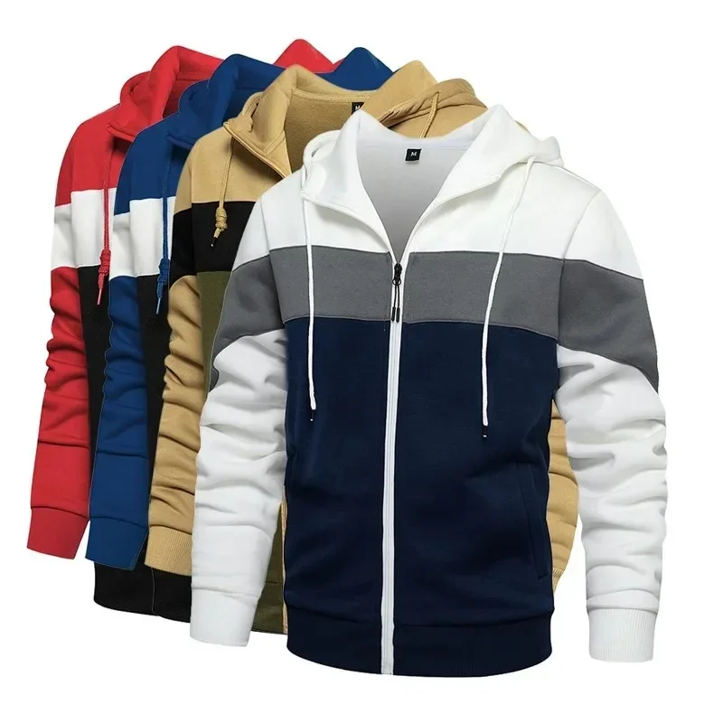 

Sweatshirt Sport Outdoor Casual Everyday Hoodie Slim Fit Sweatshirt Men's Hoodie Zipper Patchwork Hoodie골프웨어 Anime Hoodie