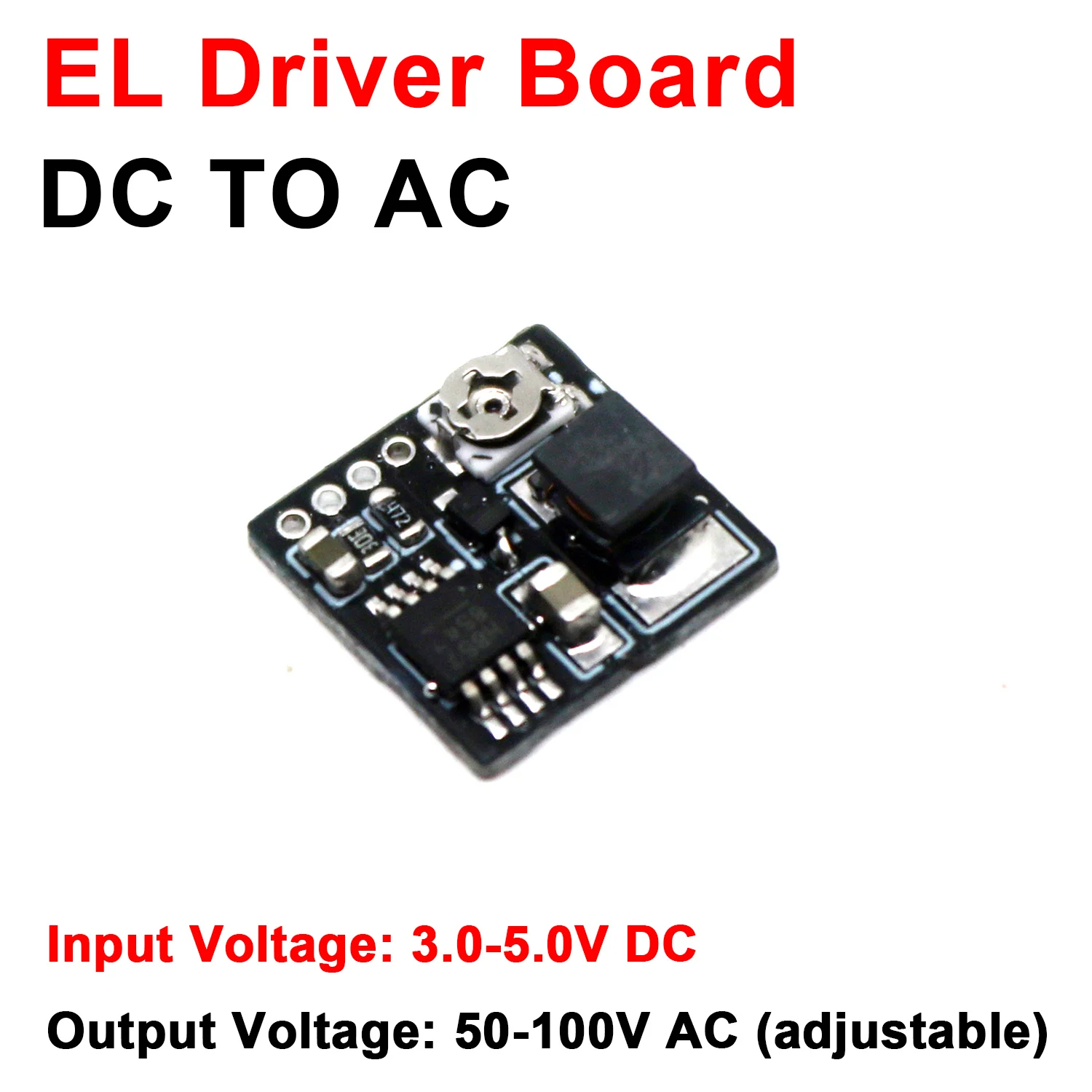 Placa controladora de Panel de luz fría EL, CC a CA, entrada de 3-5V, salida de 50-100V, voltaje ajustable para luces decorativas de iluminación portátiles