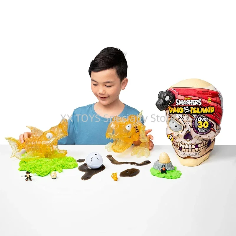 ZURU Smashers Dino Island Series 5 Giant Skull Gold Treasure Hunt Dinosaur Eggs Tyrannosaurus rex megalodon Model Boy Toys - Image 4