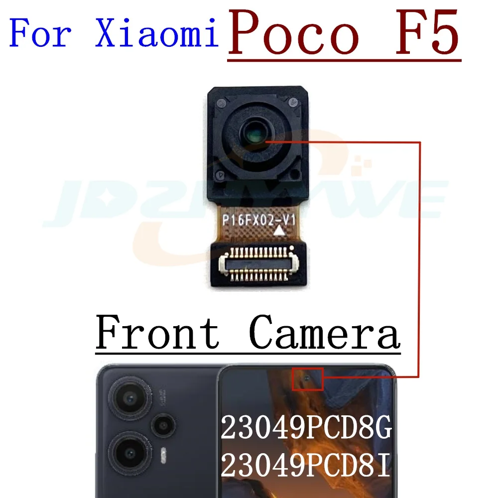 Rear Front Camera For Xiaomi Poco F5 Pro F5Pro Frontal Selfie Facing Main Back Wide Camera Module Flex Cable Parts