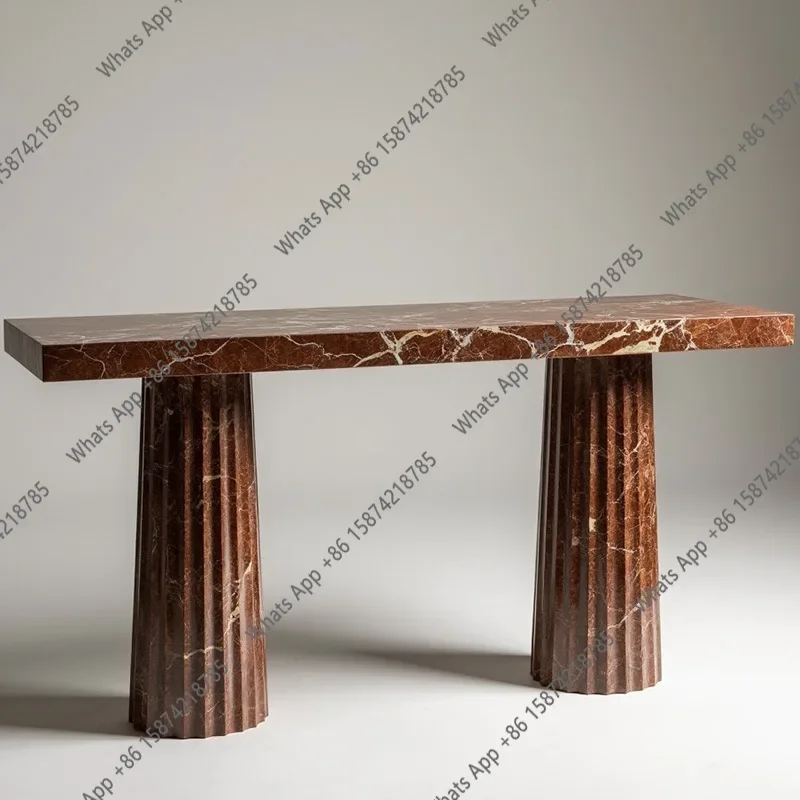 JItalian Light Luxury High Sense Natural Marble Entrance Table Designer Against The Wall