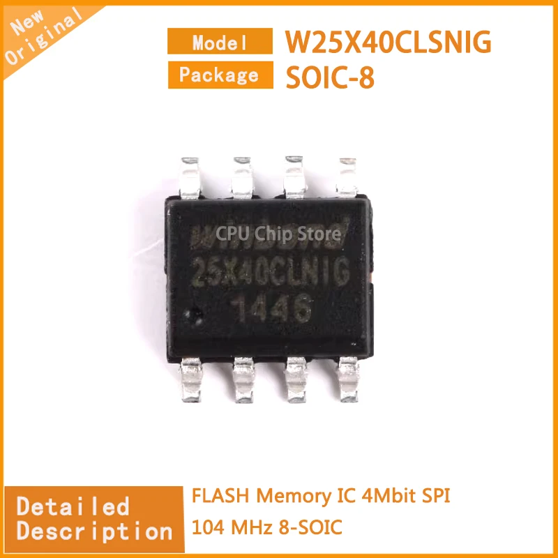 50Pcs/Lot  New Original  W25X40CLSNIG W25X40  FLASH Memory IC 4Mbit SPI 104 MHz 8-SOIC