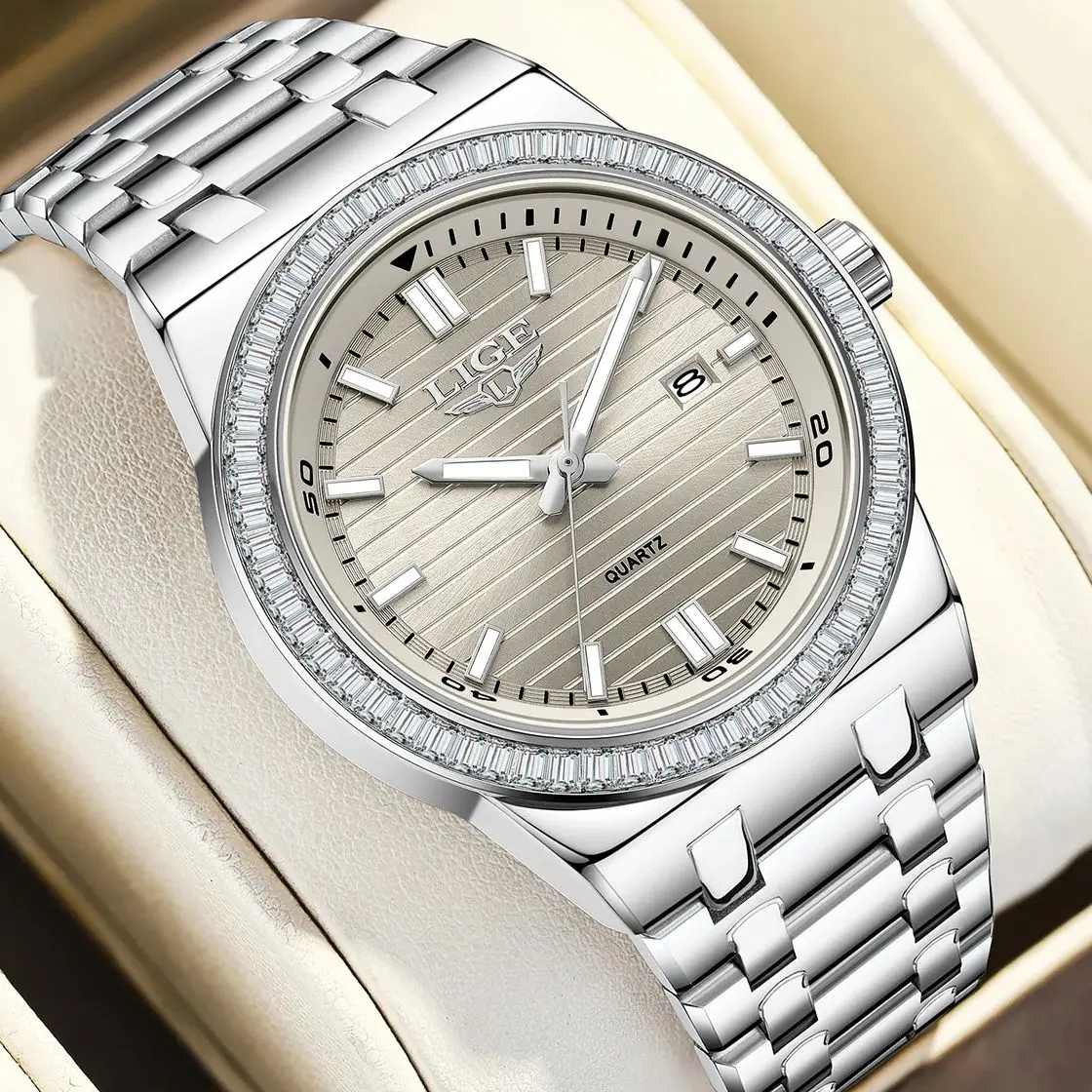 ساعة LIGE Fashion الجديدة للرجال مضيئة من أفضل العلامات التجارية الفاخرة ساعات رجالي بتقويم رجالي ساعات رياضية مقاومة للماء كوارتز هدية للأعمال