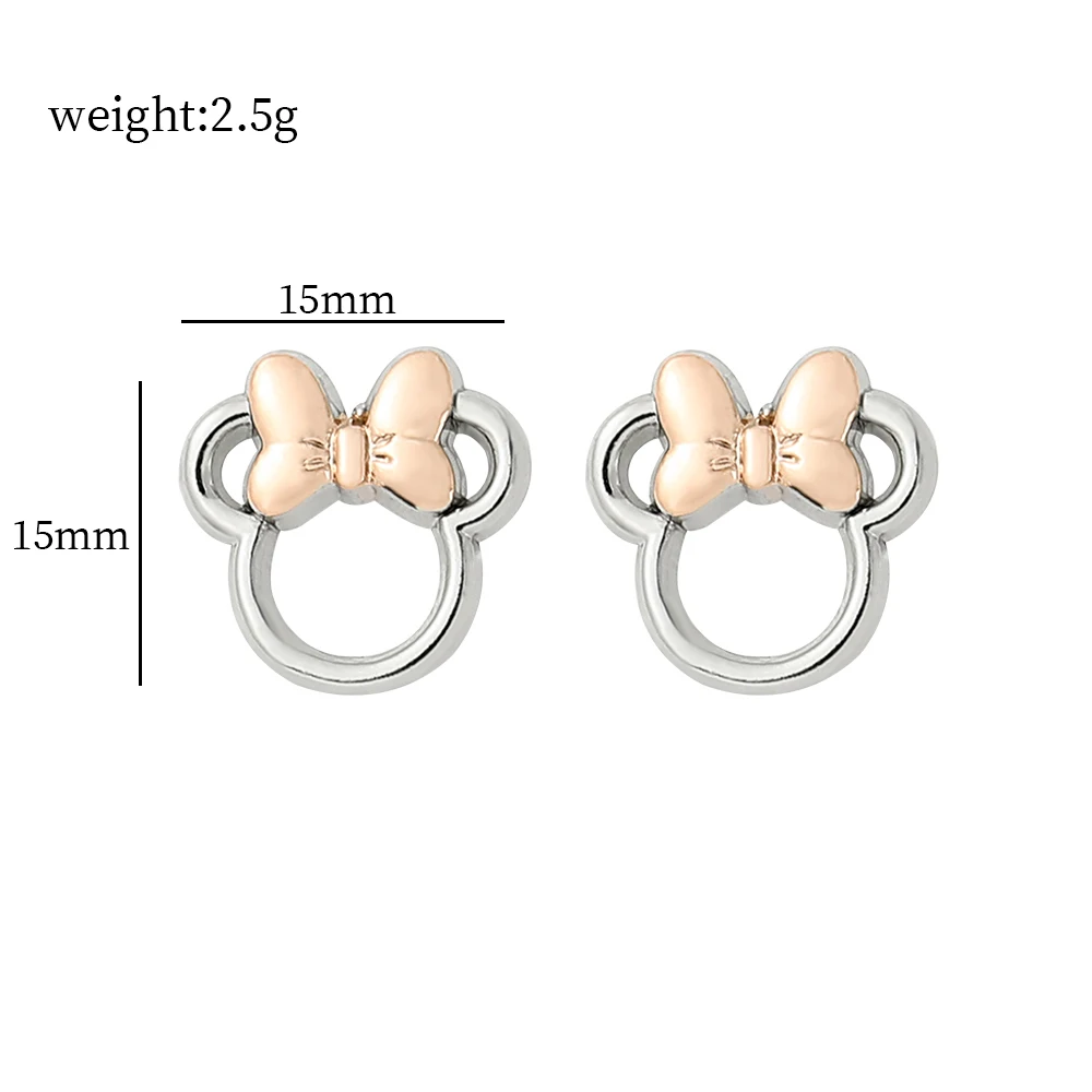 Disney-pendientes clásicos de Minnie Mouse para niñas, aretes sencillos, bonitos, pequeños y frescos, regalos de joyería