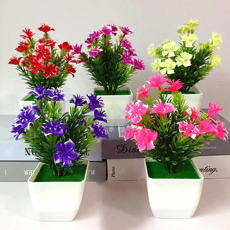 Mini Simulation Blossom Bonsai Artificial Flower Plant Easy To Clean For Parties, Weddings, Art Halls Decoration 12CM*20CM