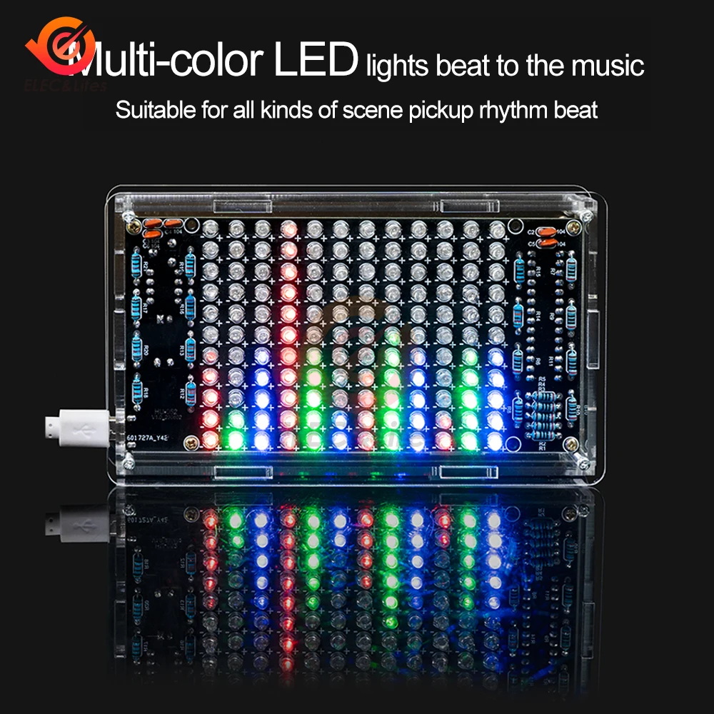Imagem -01 - Led Música Spectrum Light Spectrum Display Controle de Voz Dinâmico Dot Matrix Tela Spectrum Display Light Faça Você Mesmo Parte dc 5v led musica spectrum light spectrum display controle de voz dinamico dot matrix tela spectrum display light faca voce mesmo parte dc 5v 01