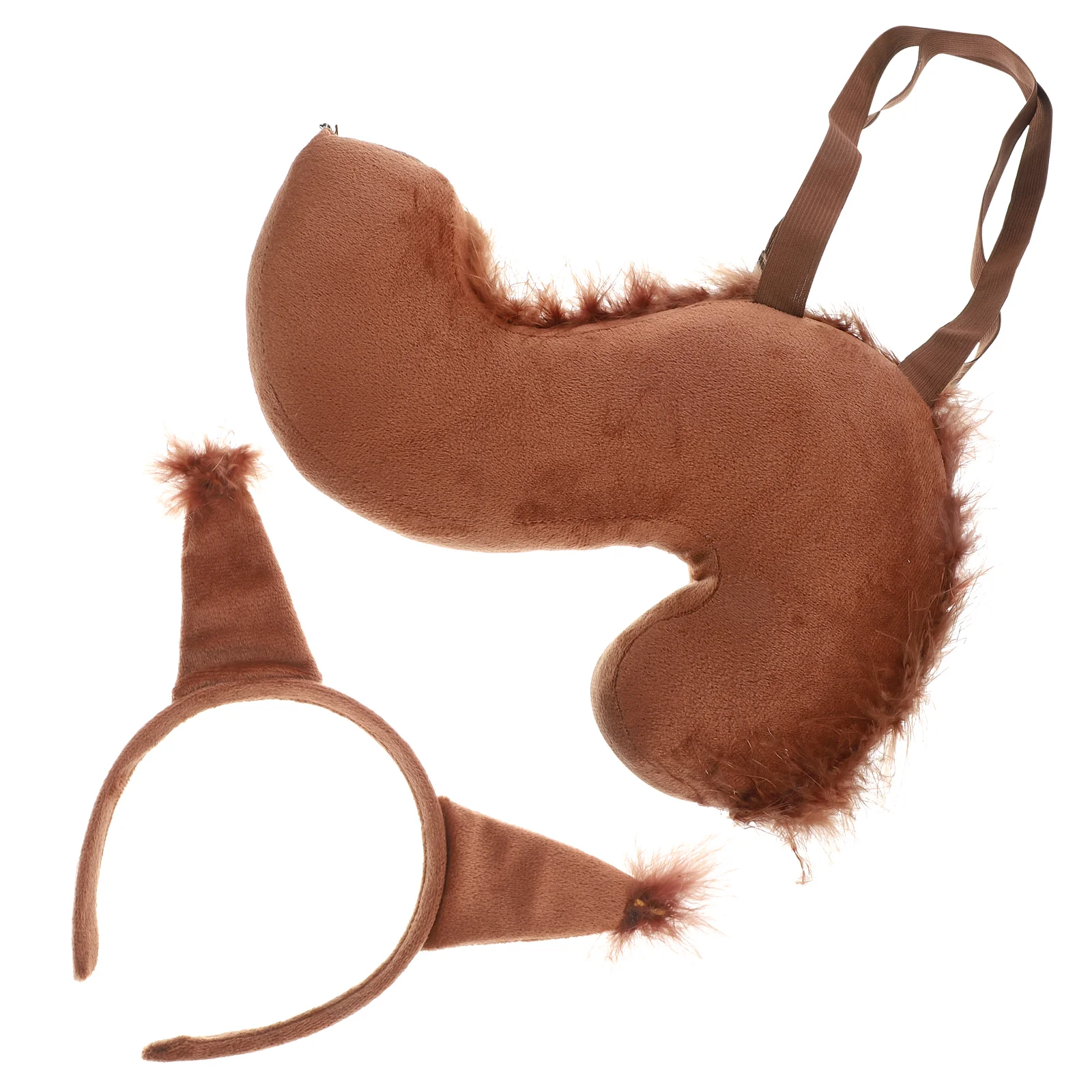 Squirrel Costume Set Plush Squirrel Ears Headband Fake Squirrel Tail Cosplay Accessories