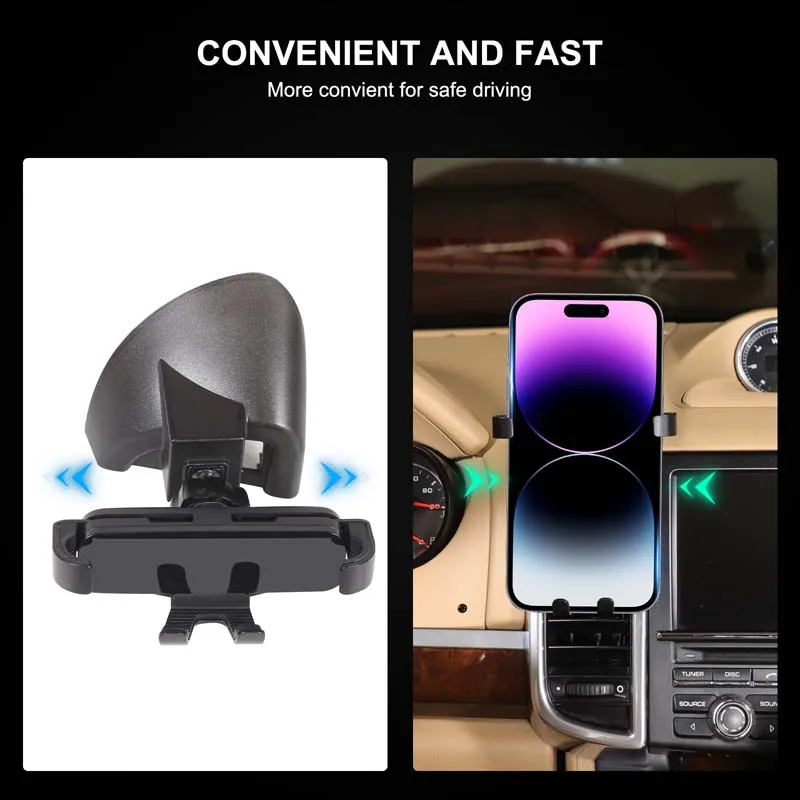 

1Pcs ABS black For Porsche Cayenne 2010-2015 car central control air outlet mobile phone holder car modification accessories