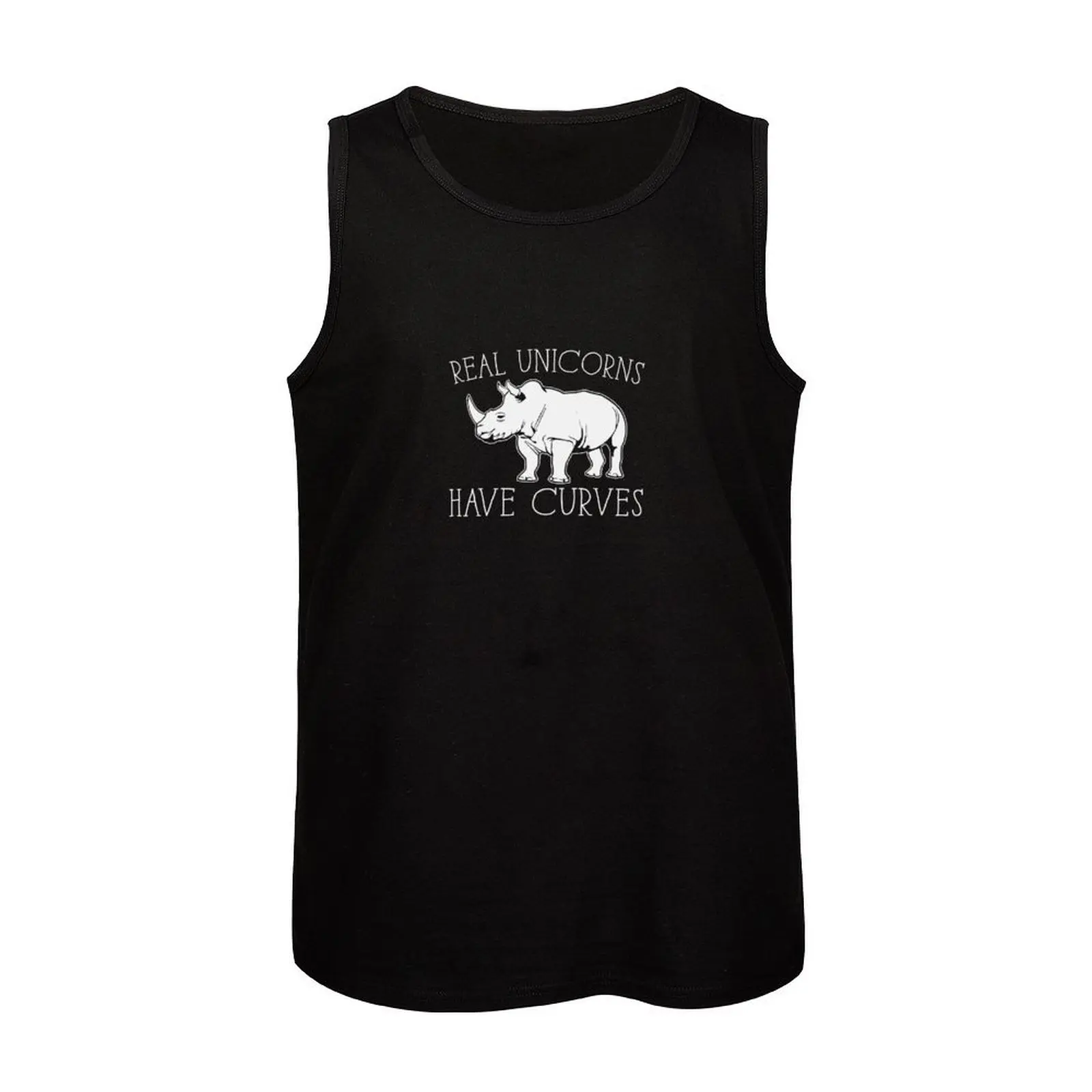 Real Unicorns Have Curves Rhino Tank Top T-shirt sports sleeveless shirt man gym anime muscular man image 4