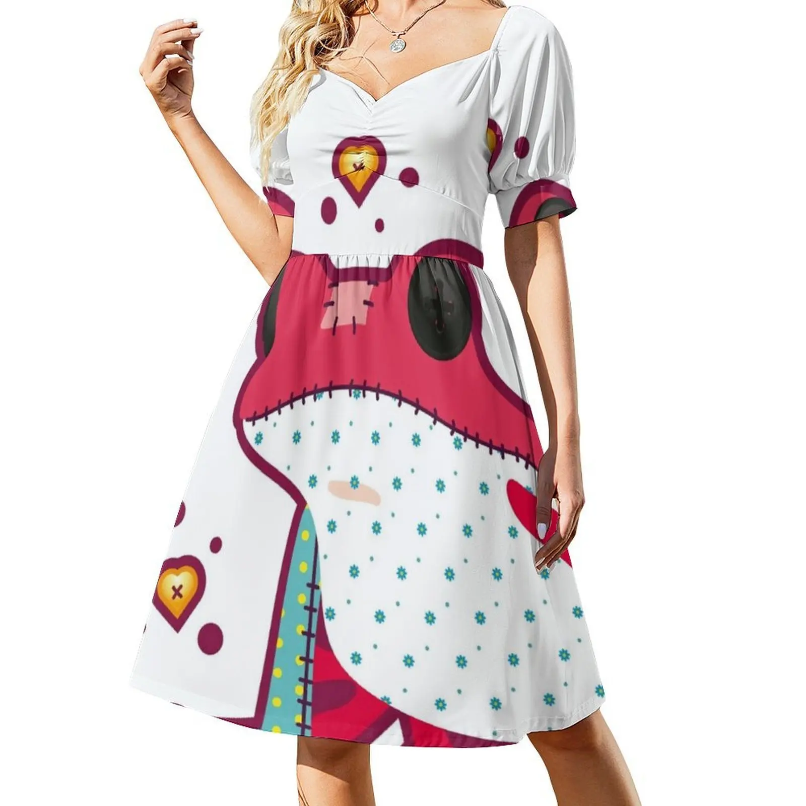 دوول الضفدع البوهيمي فستان بلا أكمام متعدد طباعة شاطئ عطلة فستان الحفلات دوول دمية موسم احتفالي اللعب الملابس النسائية #2