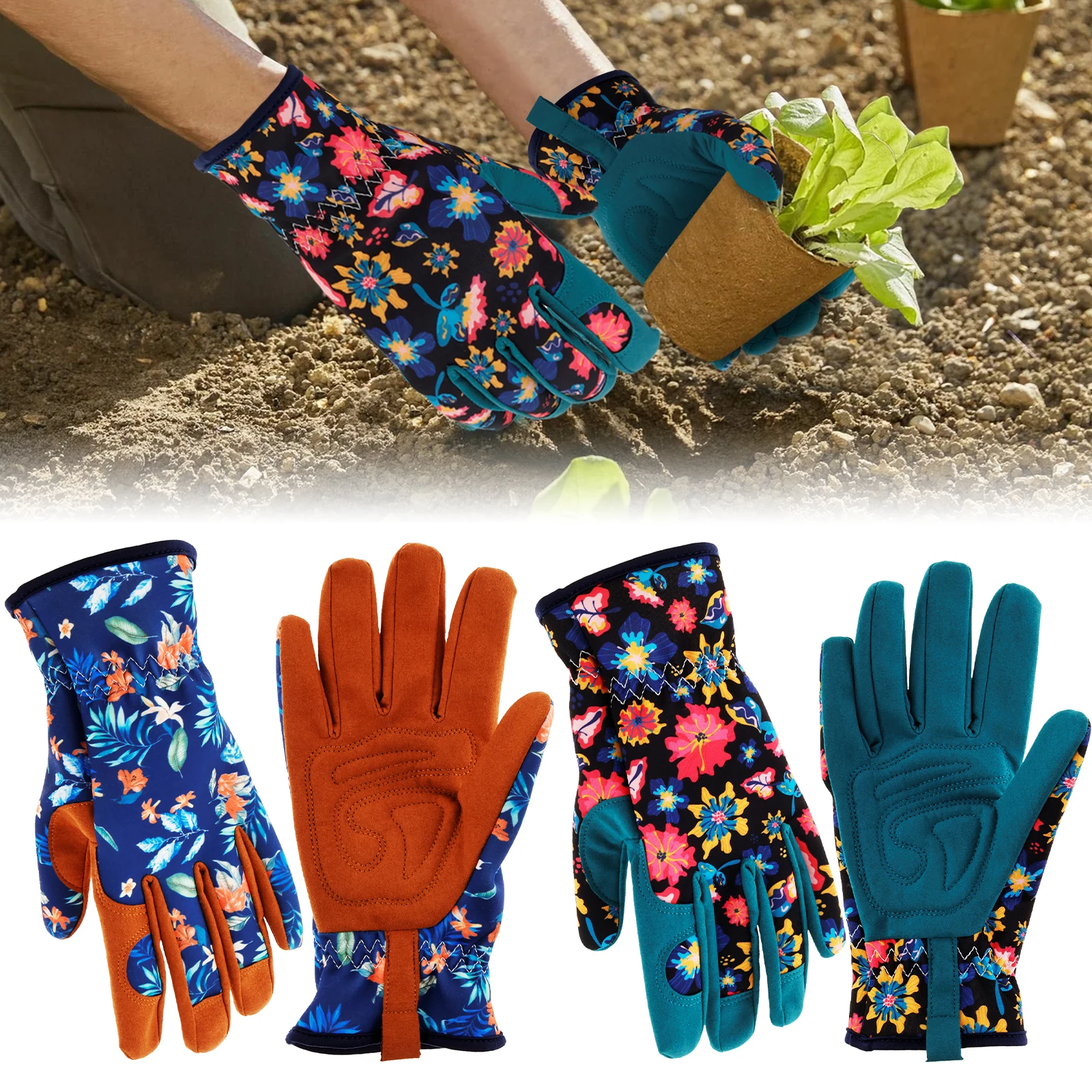 

Gardening Gloves Breathable Polyester Fiber Garden Gloves Thorn Proof Ladies Work Gloves Ergonomic Working Gloves for Weeding