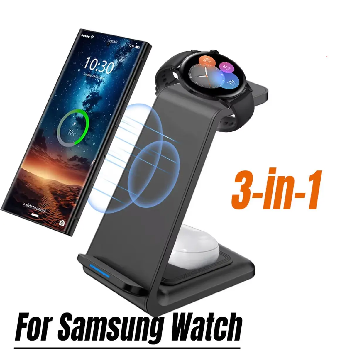 3 in 1 Wireless Charger Stand For Samsung S25 S24 S23 S22 S2