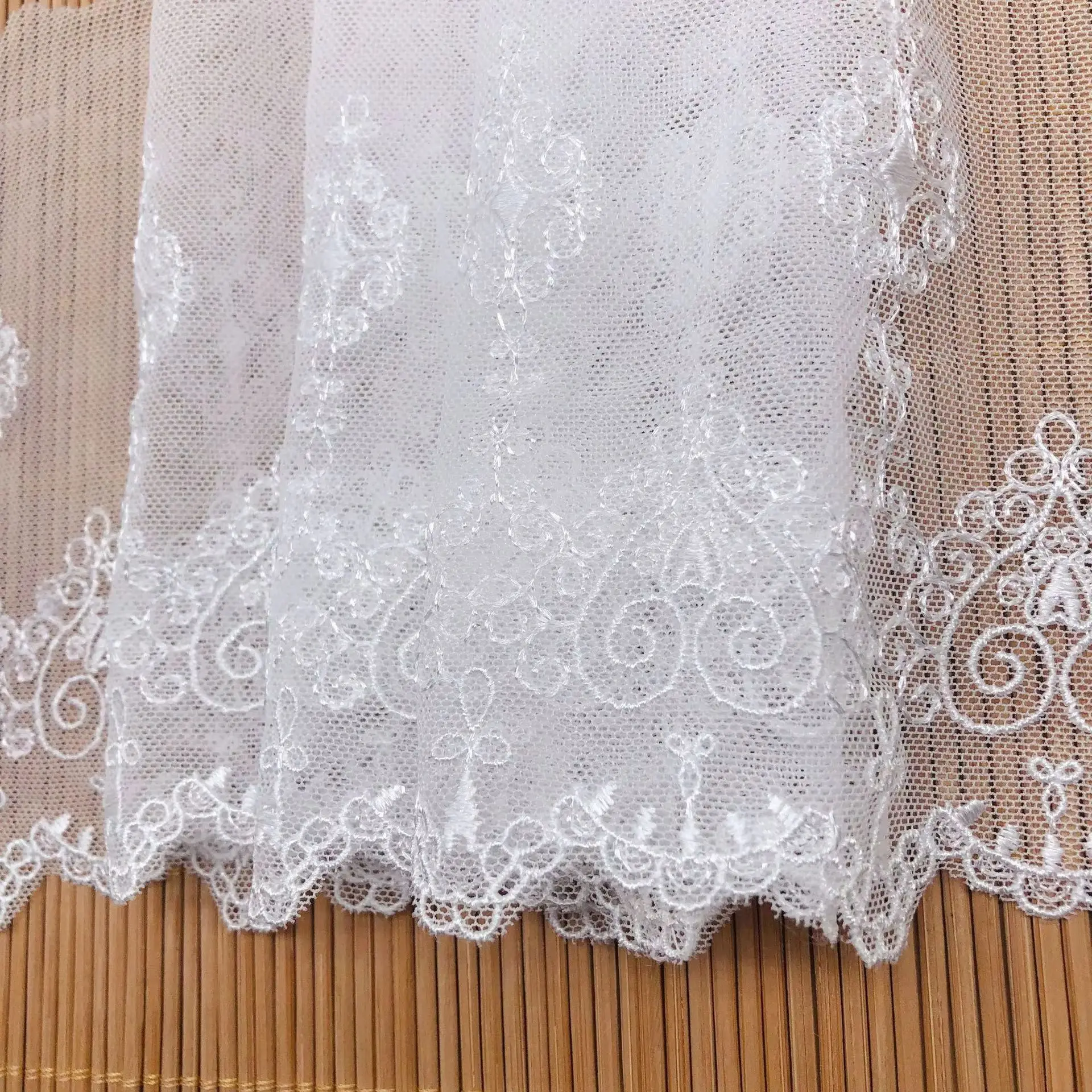 14cm Width Wedding Veil Clothing Accessories Sewing Fabric Lace Ribbon Mesh Embroidery Lace Love Design Lolita Accessories