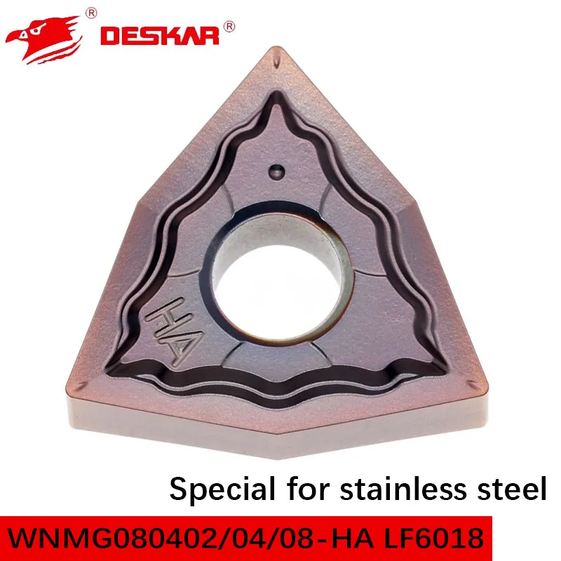 

WNMG080402/04/08 HA LF6018 Токарные твердосплавные вставки в форме персика, специальное токарное лезвие для нержавеющей стали