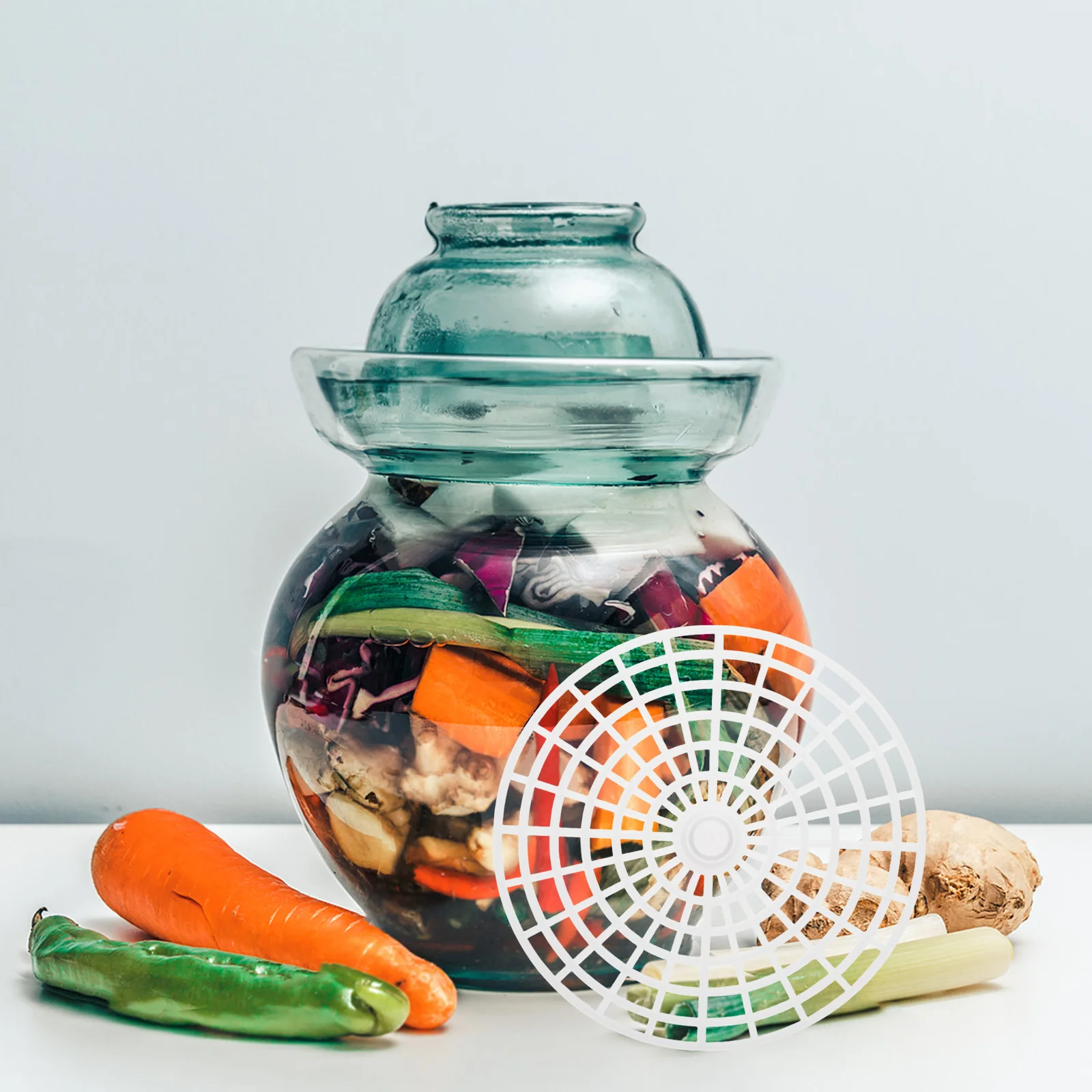 

5Pcs Pickle Jar Press Plate Plastic Fermenting Weights Vegetable Fermentation Tool Pickled Food Fermenting Supplies