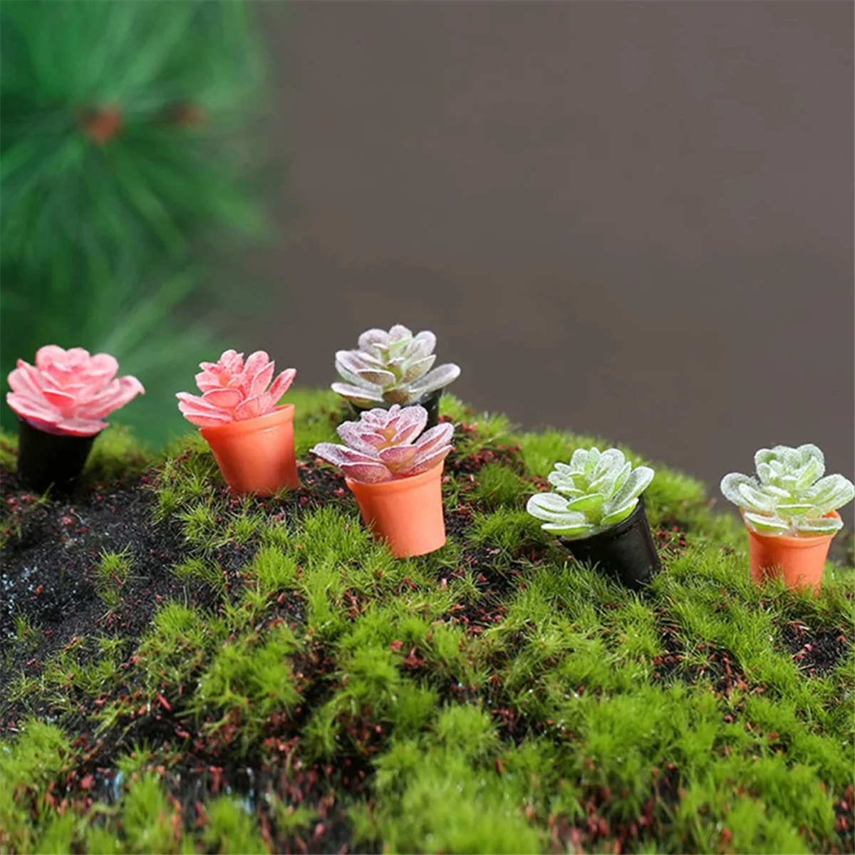 A71P 10 قطعة نبات اصطناعي صغير زينة مصغرة زهرة ديكور ملحقات صغيرة أواني صغيرة نباتات صغيرة نبات صناعي #4