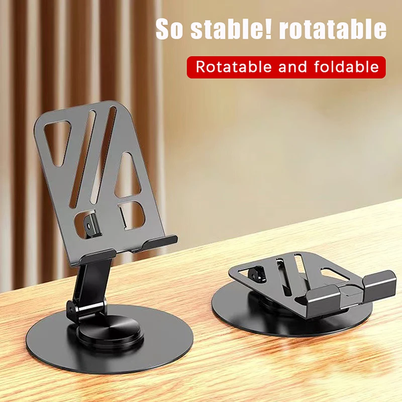 Metal 360 Rotate Mobile Phone Holder Adjustable Flexible Folding Mobile Phone Stand Mount Desktop Tablet Stand