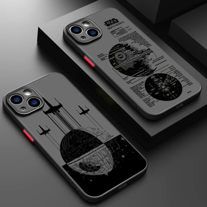 Disney Star Wars Battleship Frosted Translucent For Apple iPhone 15 14 13 12 11 XS XR X 8 7 SE Pro Max Plus Mini Soft