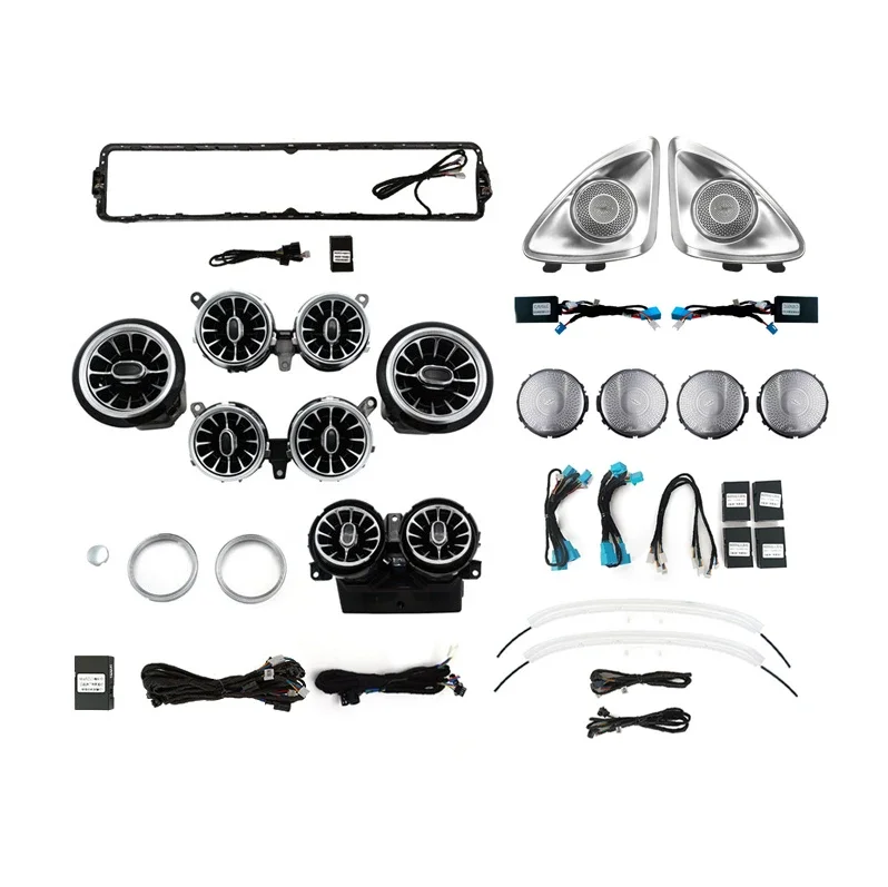 

W213 Комплекты окружающего освещения для E-Class 2016-2022, поворотный твитер, атмосферный светильник, светящаяся турбинная вентиляционная крышка динамика