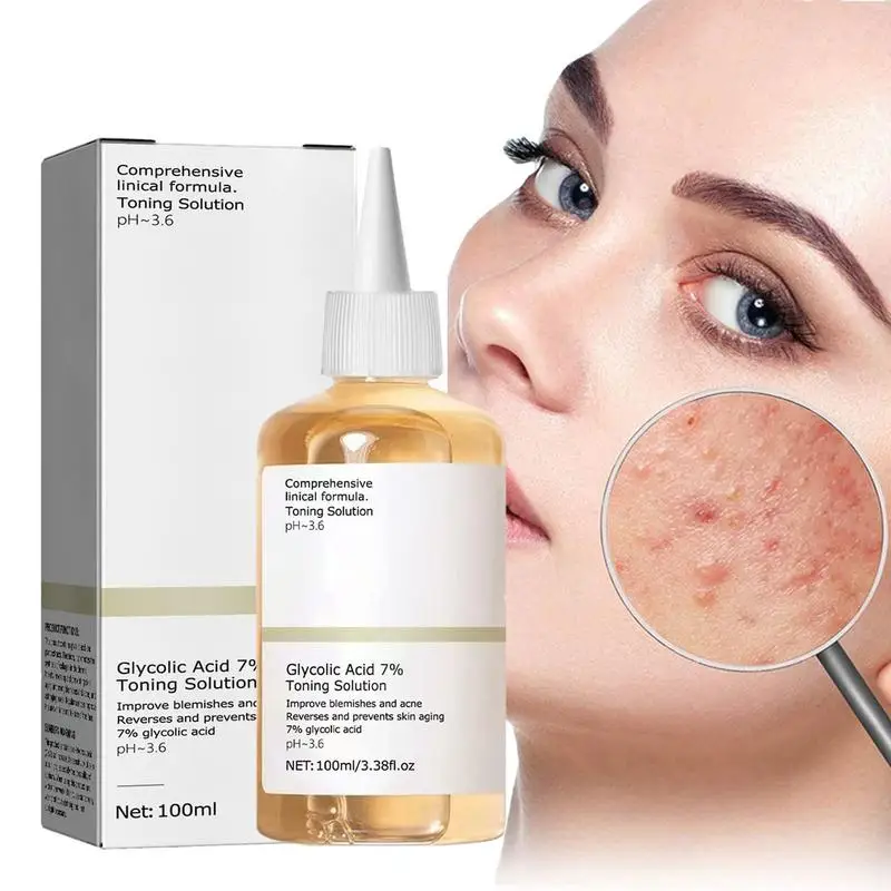 100ml Glycolic Acid 7% Toning Solution Dispel Acne Astringe Pore Improve Blemish Improve Skin Prevent Skin Aging Skin Care Toner