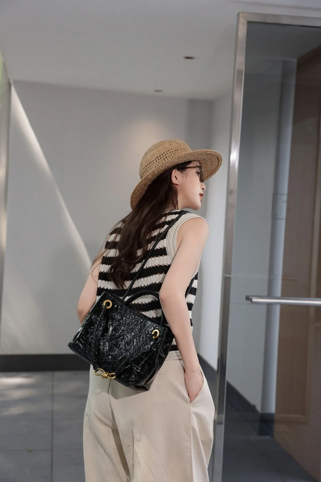 

Женская винтажная кожаная сумка через плечо, большая вместительная сумка-ведро с минималистичным дизайном, Новое поступление