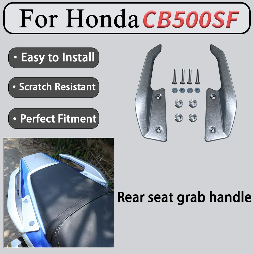 For Honda CB500SF 3-in-1 Modified Horn-shaped Tail Wing Rear Rack with Built-in Passenger Grab Handle Thickened Aluminum Alloy