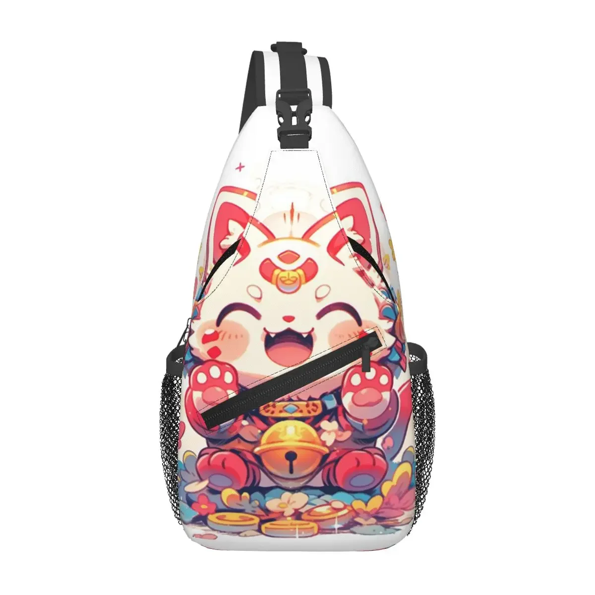 

Lucky Cat Maneki Neko нагрудная сумка мужской рюкзак через плечо нагрудная сумка дорожный походный рюкзак сумка на плечо