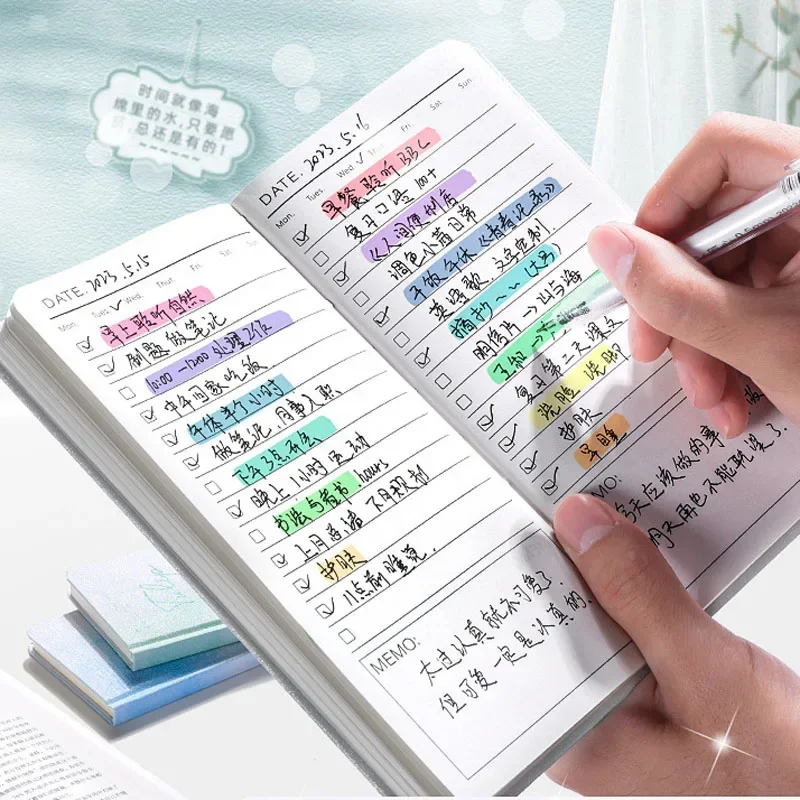 

Portable Notepad Self-discipline Check-in Schedule Agenda 2024 Daily List To Do List Diary Notebook Sketchbook Planner Office